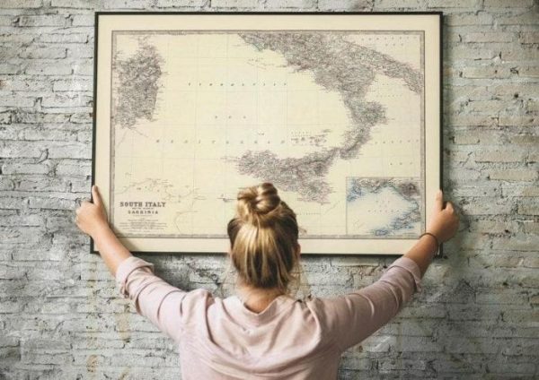 Vintage Wall Art | Composite Map Of South Italy And Sardinia 1861, Old Map Wall Decor, 16×22 inches Vintage Wall Art Vintage Wall Art