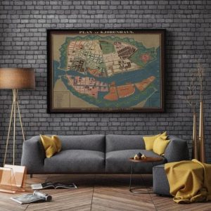 Vintage Wall Art | Copenhagen City Map Wall Print, Copenhagen City Plan, 12×14 inches Vintage Wall Art Vintage Wall Art