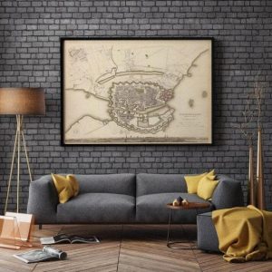 Vintage Wall Art | Copenhagen Map Wall Print, Framed Map Wall Decor, 20×22 inches Vintage Wall Art Vintage Wall Art