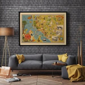 Vintage Wall Art | Cote De Beaute Map Print, Art History, 12×16 inches Vintage Wall Art Vintage Wall Art