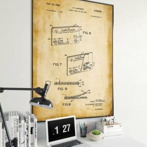 Vintage Wall Art | Credit Card Patent Print, Framed Art Print, 12×16 inches Vintage Wall Art Vintage Wall Art