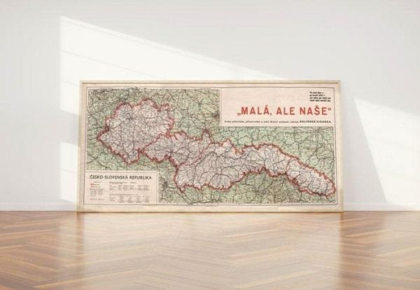 Vintage Wall Art | Czechoslovakia Map Wall Print, 1938 Czechoslovakia Map, 24×42 inches Vintage Wall Art Vintage Wall Art