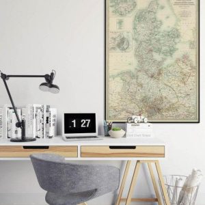 Vintage Wall Art | Denmark Map Wall Print, 1893 Denmark Map, 20×24 inches Vintage Wall Art Vintage Wall Art