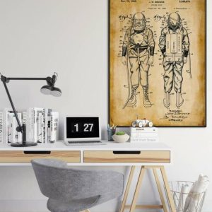 Vintage Wall Art | Diving Suits Patent Print, Framed Art Print, 20×28 inches Vintage Wall Art Vintage Wall Art