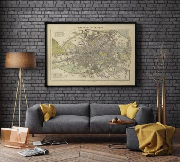 Vintage Wall Art | Dublin Map Print, Art History, 12×14 inches Vintage Wall Art Vintage Wall Art