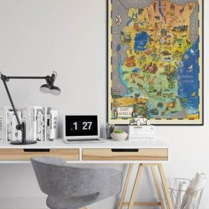 Vintage Wall Art | East Africa Map Poster Print, Vintage Map Wall Art, 28×36 inches Vintage Wall Art Vintage Wall Art