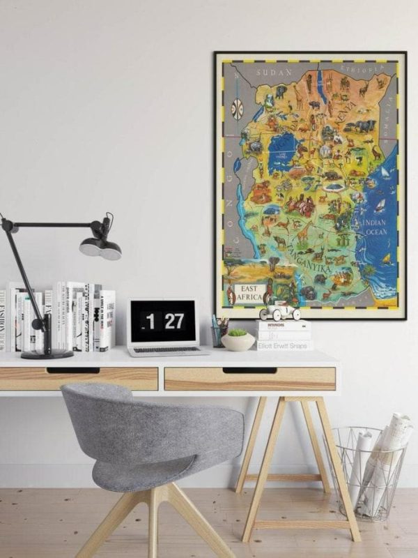 Vintage Wall Art | East Africa Map Poster Print, Vintage Map Wall Art, 28×36 inches Vintage Wall Art Vintage Wall Art