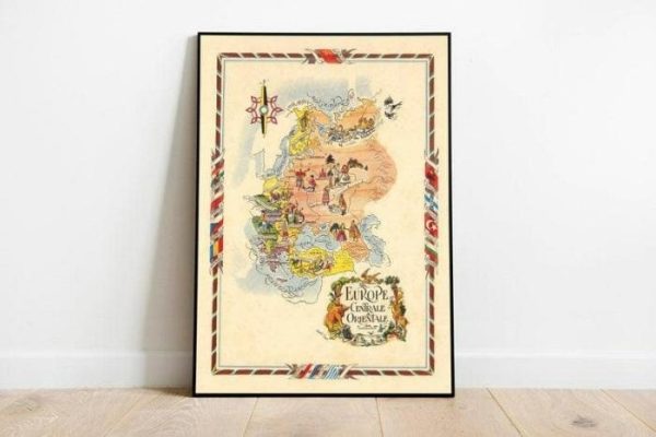 Vintage Wall Art | Eastern Europe Map Print, Art History, 28×40 inches Vintage Wall Art Vintage Wall Art