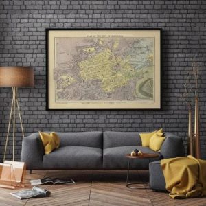 Vintage Wall Art | Edinburgh Map Print, Art History, 12×14 inches Vintage Wall Art Vintage Wall Art