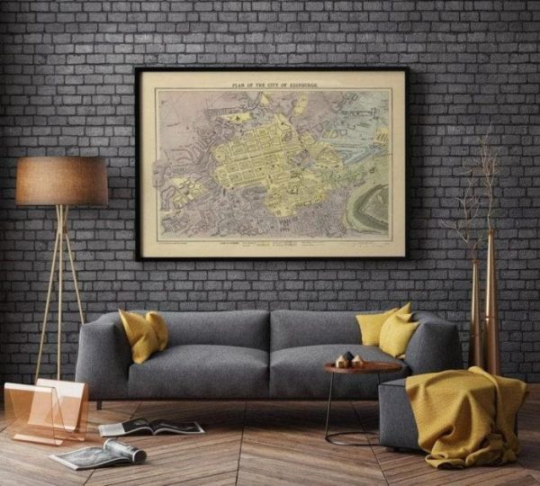 Vintage Wall Art | Edinburgh Map Print, Art History, 12×14 inches Vintage Wall Art Vintage Wall Art