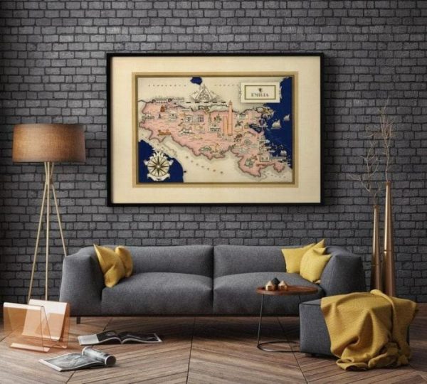 Vintage Wall Art | Emilia Romagna Map Print, Art History, 20×24 inches Vintage Wall Art Vintage Wall Art