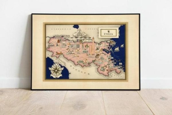 Vintage Wall Art | Emilia Romagna Map Print, Art History, 20×24 inches Vintage Wall Art Vintage Wall Art