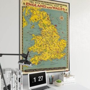 Vintage Wall Art | England Map Print, Art History, 12×16 inches Vintage Wall Art Vintage Wall Art