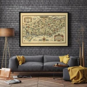 Vintage Wall Art | England Map Print, Art History, 28×42 inches Vintage Wall Art Vintage Wall Art