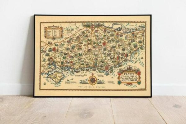 Vintage Wall Art | England Map Print, Art History, 28×42 inches Vintage Wall Art Vintage Wall Art