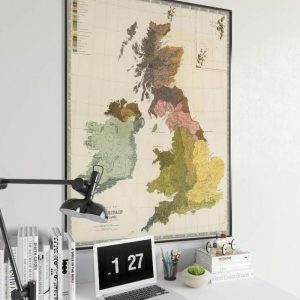 Vintage Wall Art | Ethnographic Map British Islands, Map Of Uk In Early 19Th Century, 24×30 inches Vintage Wall Art Vintage Wall Art