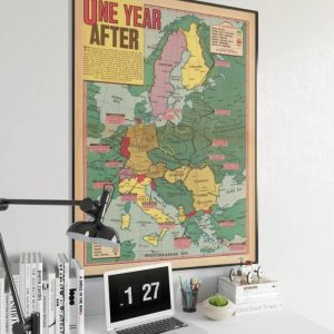 Vintage Wall Art | Europe World War 2 Map Print, Poster Print, 16×22 inches Vintage Wall Art Vintage Wall Art