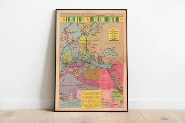 Vintage Wall Art | Europe World War 2 Map Print, Poster Print, 16×24 inches Vintage Wall Art Vintage Wall Art