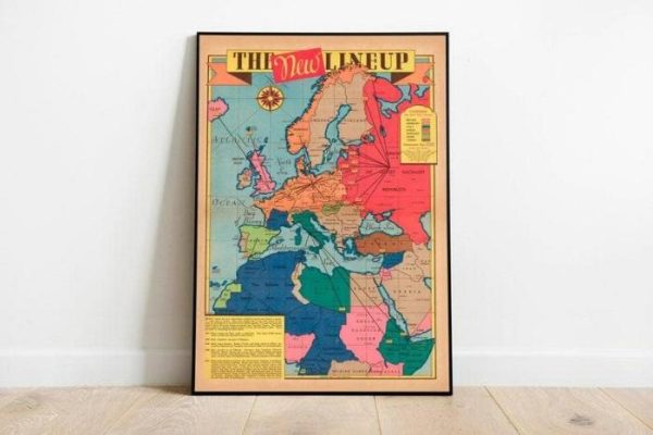 Vintage Wall Art | Europe World War 2 Map Print, Poster Print, 28×42 inches Vintage Wall Art Vintage Wall Art