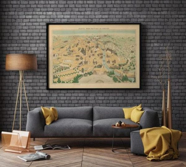 Vintage Wall Art | Florence City Map Wall Print, Poster Print, 12×16 inches Vintage Wall Art Vintage Wall Art