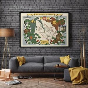 Vintage Wall Art | France Wines Map Print, Art History, 28×36 inches Vintage Wall Art Vintage Wall Art