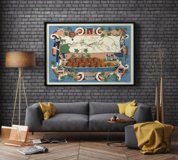 Vintage Wall Art | France Wines Map Print, Art History, 28×36 inches Vintage Wall Art Vintage Wall Art