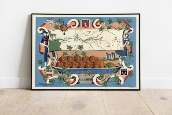 Vintage Wall Art | France Wines Map Print, Art History, 28×36 inches Vintage Wall Art Vintage Wall Art