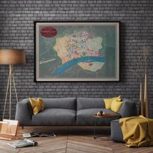 Vintage Wall Art | Frankfurt Map Print, Art History, 12×16 inches Vintage Wall Art Vintage Wall Art