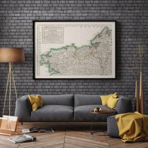 Vintage Wall Art | Galicia Map Print, Canvas Print Wall Art, 12×14 inches Vintage Wall Art Vintage Wall Art