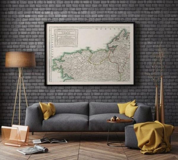 Vintage Wall Art | Galicia Map Print, Canvas Print Wall Art, 12×14 inches Vintage Wall Art Vintage Wall Art