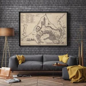 Vintage Wall Art | Genoa City Map Wall Print, 1823 Genoa City Plan Map, 12×16 inches Vintage Wall Art Vintage Wall Art