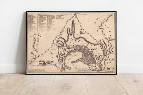 Vintage Wall Art | Genoa City Map Wall Print, 1823 Genoa City Plan Map, 12×16 inches Vintage Wall Art Vintage Wall Art