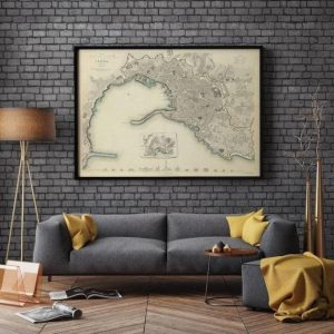 Vintage Wall Art | Genoa Map Print, Fine Art Prints, 16×18 inches Vintage Wall Art Vintage Wall Art