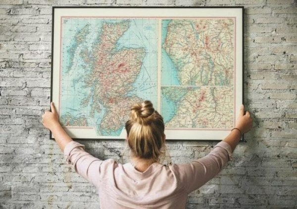 Vintage Wall Art | Geographical Map Of Scotland, England And Wales, Map Wall Decor, 24×32 inches Vintage Wall Art Vintage Wall Art