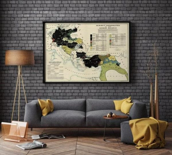 Vintage Wall Art | German Alliance Map, Old Maps, 24×30 inches Vintage Wall Art Vintage Wall Art