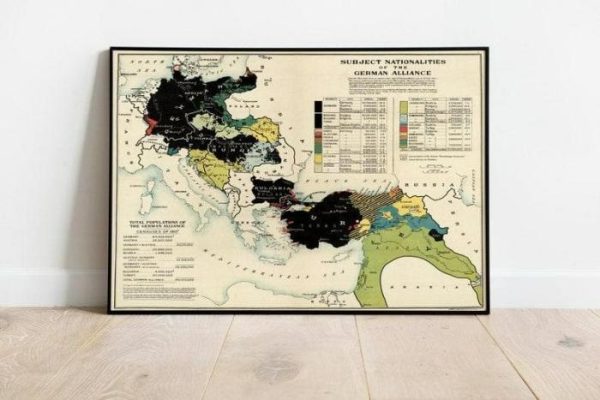 Vintage Wall Art | German Alliance Map, Old Maps, 24×30 inches Vintage Wall Art Vintage Wall Art