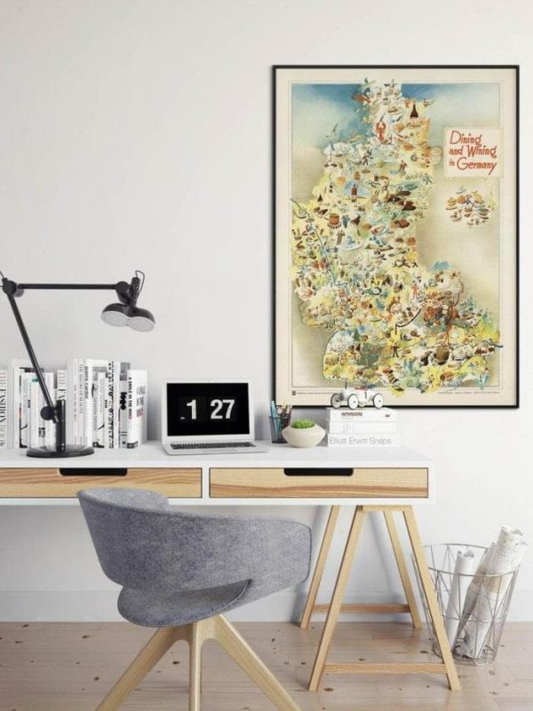 Vintage Wall Art | Germany Gastronomy Map Print, Dining And Wining In Germany, 20×28 inches Vintage Wall Art Vintage Wall Art