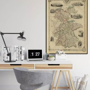 Vintage Wall Art | Germany Map Print Wall Art, 1851 Germany Vintage Map Wall Prints, 32×40 inches Vintage Wall Art Vintage Wall Art