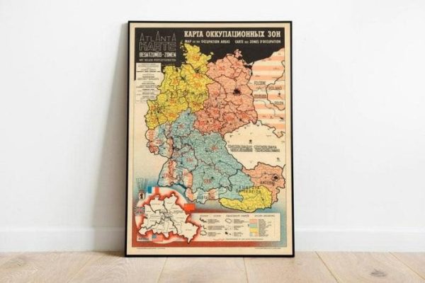 Vintage Wall Art | Germany World War 2 Map Print, Poster Print, 16×22 inches Vintage Wall Art Vintage Wall Art