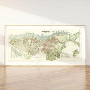 Vintage Wall Art | Gothenburg Map, Gothenburg Old Map, 24×42 inches Vintage Wall Art Vintage Wall Art