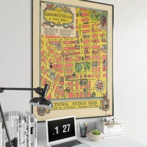 Vintage Wall Art | Greenwich Map Print, Art History, 24×36 inches Vintage Wall Art Vintage Wall Art