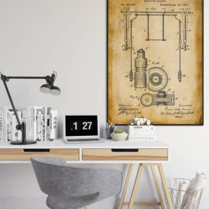 Vintage Wall Art | Gymnastics Patent Print, Framed Art Print, 28×40 inches Vintage Wall Art Vintage Wall Art