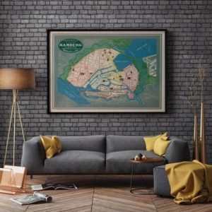 Vintage Wall Art | Hamburg Map Print, Art History, 28×40 inches Vintage Wall Art Vintage Wall Art