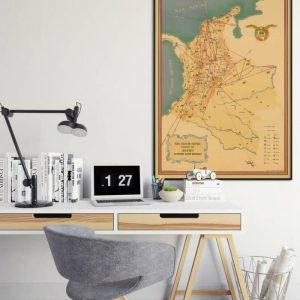 Vintage Wall Art | Historical Map Of Colombia, Old Bogota Map Print, 16×22 inches Vintage Wall Art Vintage Wall Art