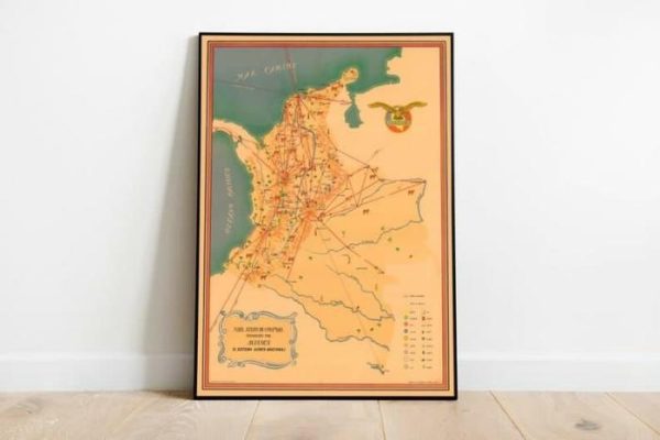 Vintage Wall Art | Historical Map Of Colombia, Old Bogota Map Print, 16×22 inches Vintage Wall Art Vintage Wall Art