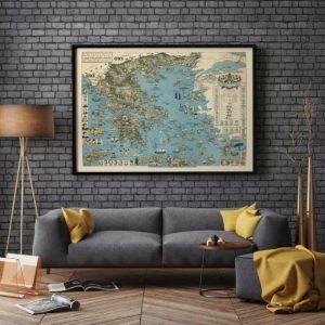 Vintage Wall Art | Historical Map Of Greece, Greece Map Wall Art Print, 24×30 inches Vintage Wall Art Vintage Wall Art