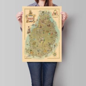 Vintage Wall Art | Historical Map Of Mauritius, Maps Of Africa, 28×32 inches Vintage Wall Art Vintage Wall Art