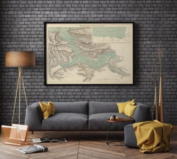 Vintage Wall Art | Historical Map Of Pasaia, Maps Of Spain, 24×36 inches Vintage Wall Art Vintage Wall Art