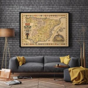 Vintage Wall Art | Historical Map Of Spain, Spain Map Wall Art Print, 20×24 inches Vintage Wall Art Vintage Wall Art