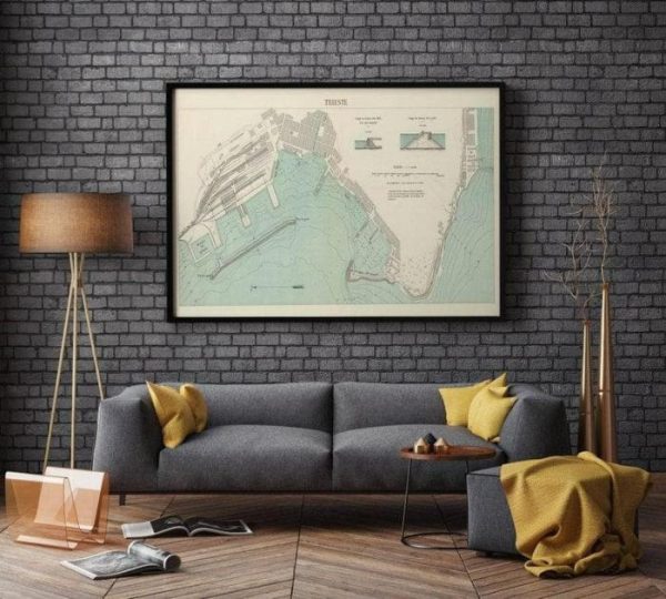 Vintage Wall Art | Historical Map Of Trieste, Maps Of Italy, 14×20 inches Vintage Wall Art Vintage Wall Art